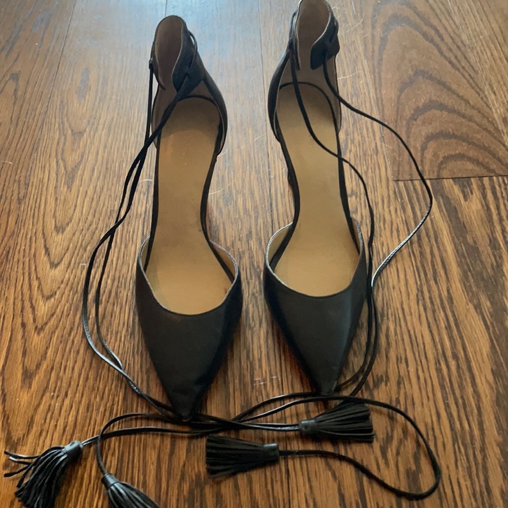 Black heels with ankle tie